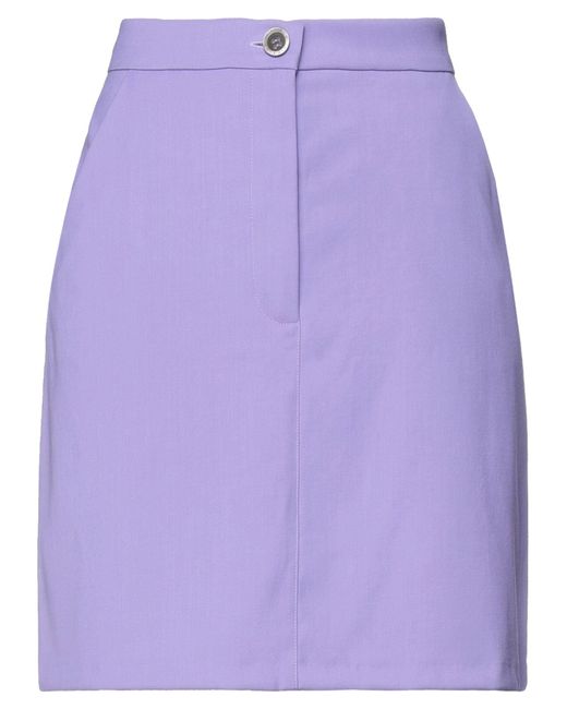 Natasha Zinko Purple Light Mini Skirt Viscose, Wool, Elastane