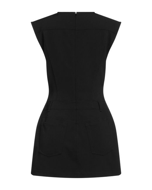 Acne Black Mini Dress Polyester, Wool, Elastane