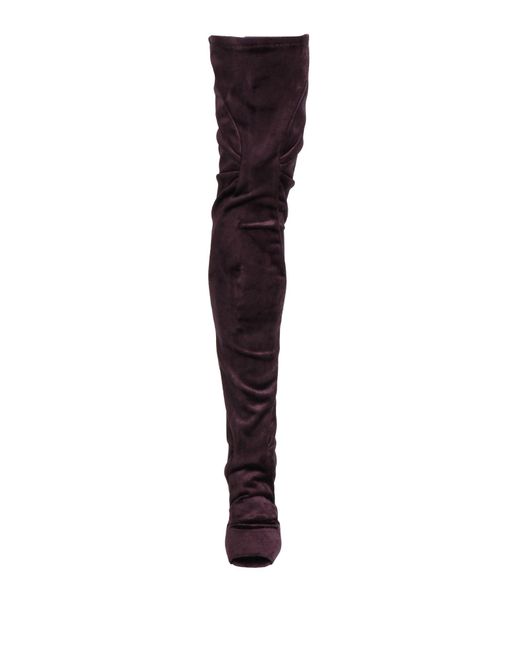 Rick Owens Purple Dark Boot Textile Fibers