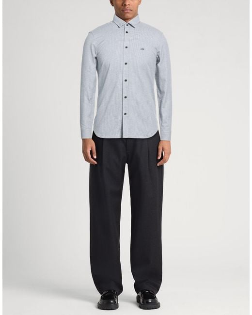 ARMANI EXCHANGE Blue Shirt Cotton for men