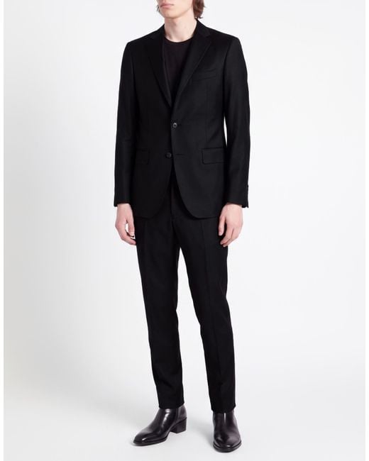 Canali Black Suit Wool for men