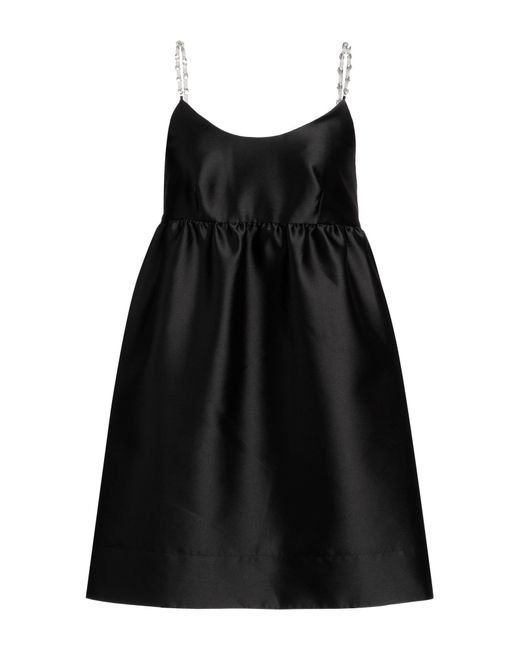 Sandro Black Crystal-embellished Satin Mini Dress