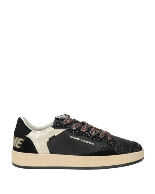 Crime London Black Sneakers Leather, Textile Fibers