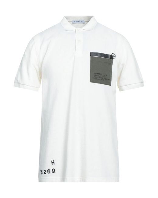 Manuel Ritz White Ivory Polo Shirt Cotton, Elastane for men
