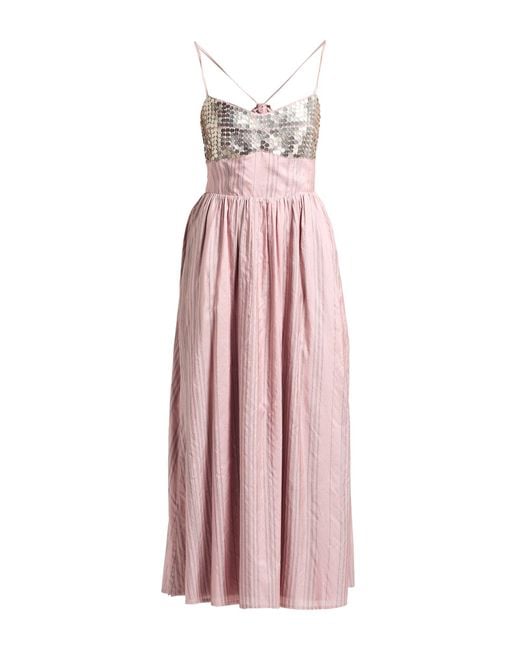 Alix Of Bohemia Pink Antique Rose Midi Dress Silk