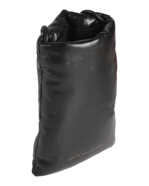 Dries Van Noten Black Cross-Body Bag Leather, Cotton