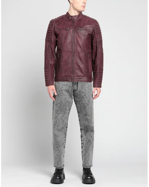 Bolongaro Trevor Purple Plum Jacket Sheepskin for men