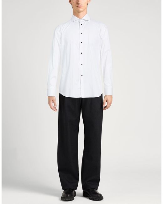 Manuel Ritz White Shirt Cotton, Elastane for men