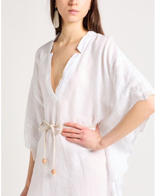 120% Lino White Mini Dress Linen