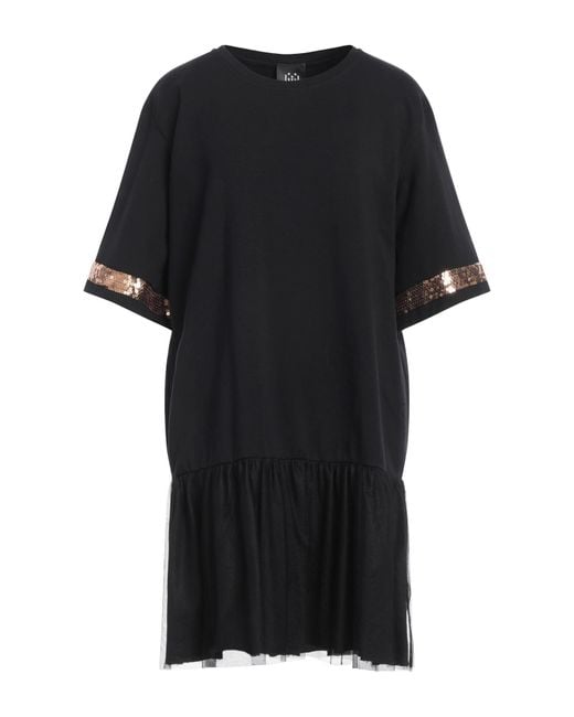 Jijil Black Mini Dress Cotton, Elastane, Polyamide