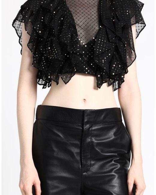 Sandro Black Top Polyester, Elastane