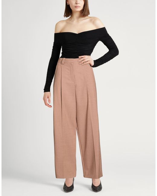 Alysi Natural Taupe Pants Polyester, Virgin Wool, Elastane