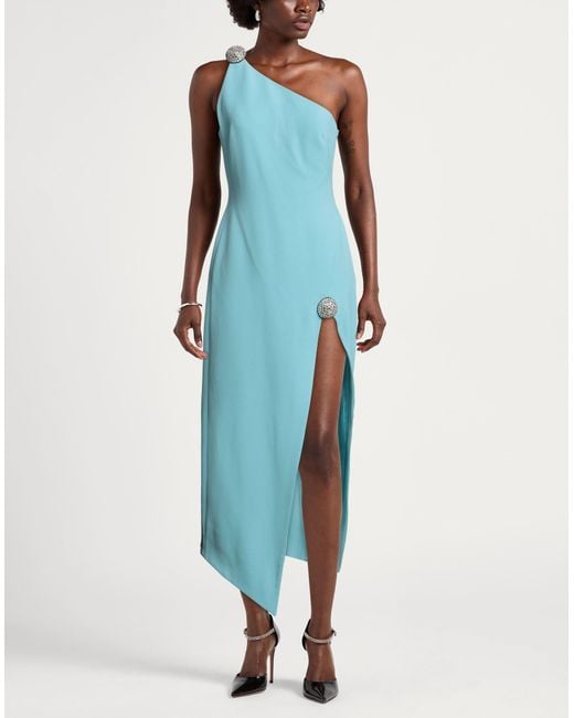 David Koma Blue Midi Dress Acetate, Viscose, Elastane, Pvc