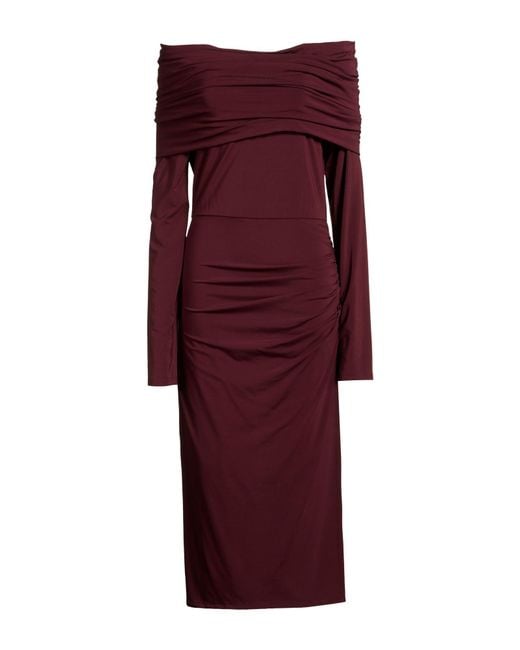 Max Mara Purple Midi Dress Viscose, Elastane