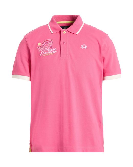 La Martina Pink Polo Shirt for men