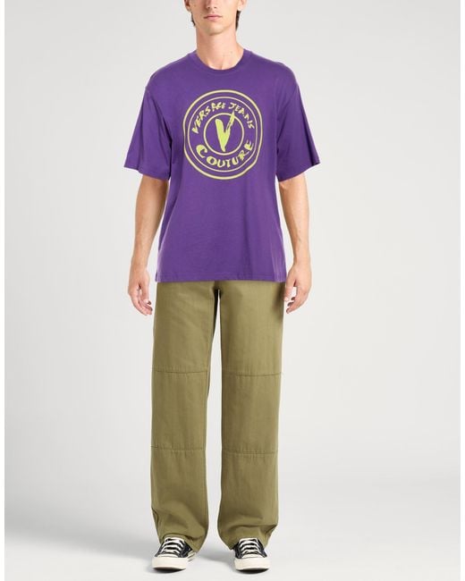 Versace Jeans Couture Purple Plum T-Shirt Cotton for men