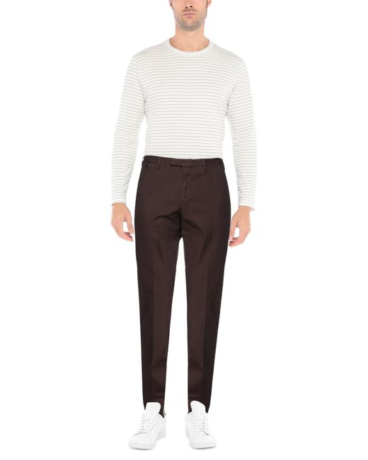 PT Torino Brown Pants Cotton, Elastane for men