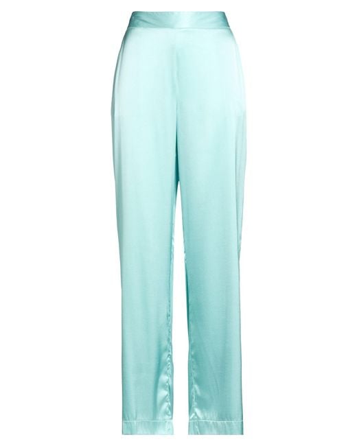 Roberto Collina Blue Pants Silk, Elastane