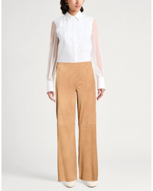 Forte_forte Natural Camel Pants Leather