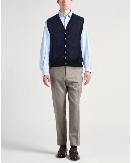 Tombolini Blue Cardigan Virgin Wool for men