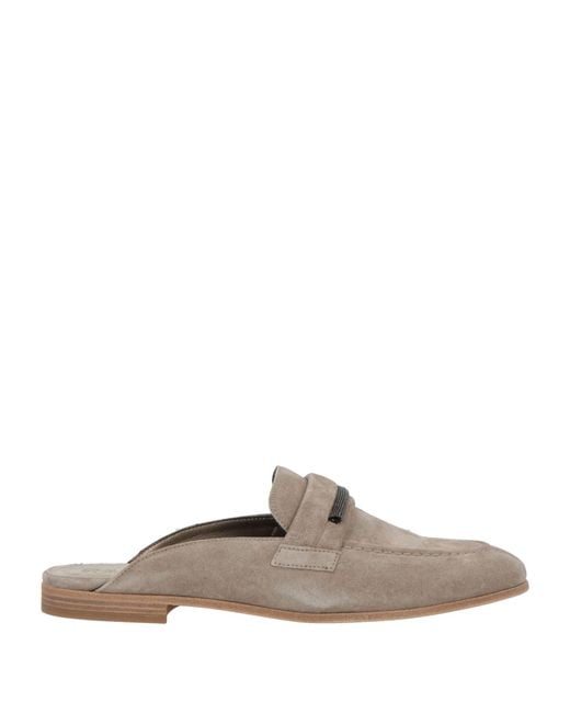 Brunello Cucinelli Gray Mules & Clogs