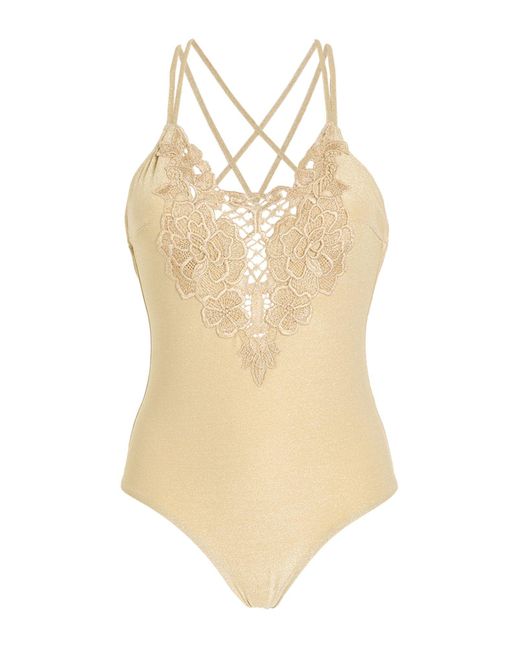 Raffaela D'angelo Natural One-Piece Swimsuit Polyester, Nylon, Elastane