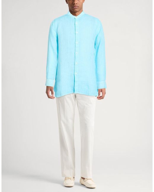 120% Lino Blue Shirts for men