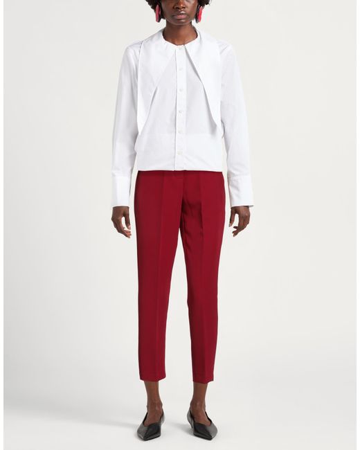 Yes Zee Red Pants Polyester, Elastane