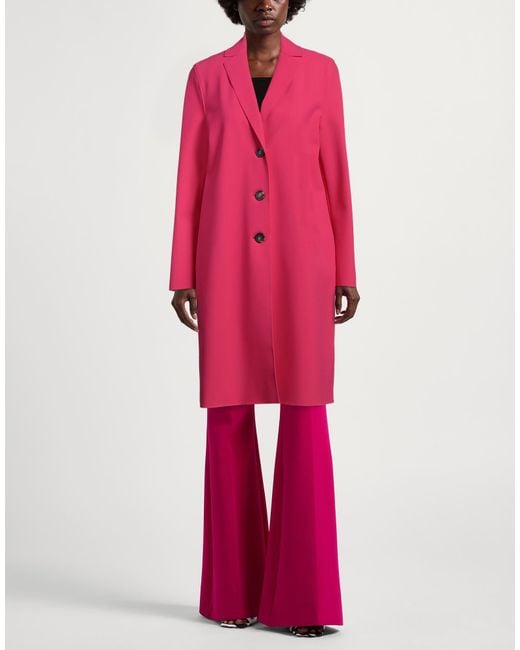 Harris Wharf London Pink Overcoat & Trench Coat