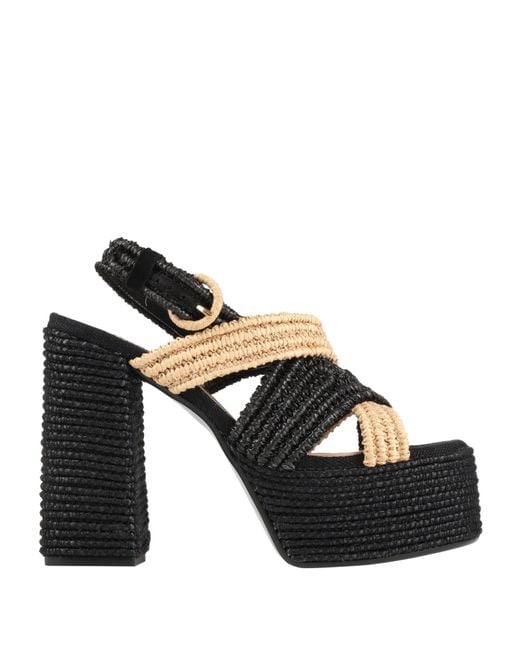 Castaner Black Sandals Textile Fibers