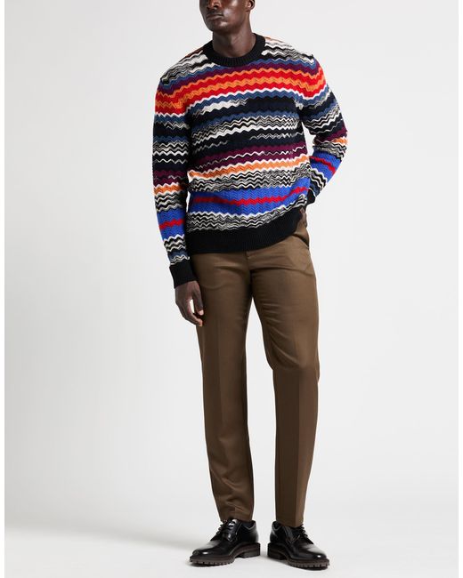 Missoni Blue Sweater Wool, Polyamide, Elastane for men