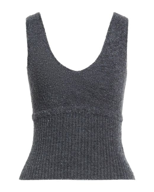 SIMONA CORSELLINI Gray Charcoal Top Acrylic, Polyamide, Wool, Alpaca Wool, Elastane