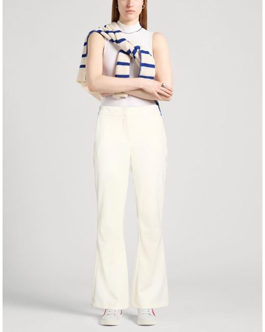 Genny White Pants Polyester, Virgin Wool, Elastane