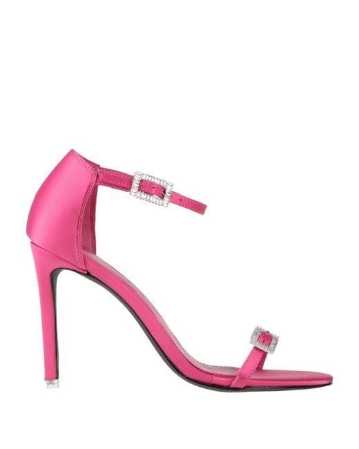Black Suede Studio Pink Fuchsia Sandals Textile Fibers