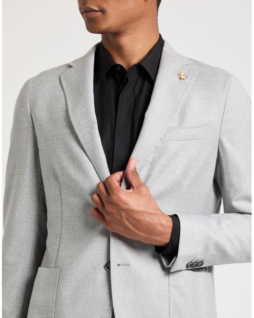 Tombolini Gray Light Suit Virgin Wool, Elastane for men