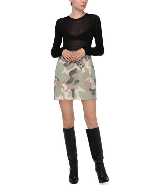 ViCOLO Gray Military Mini Skirt Cotton