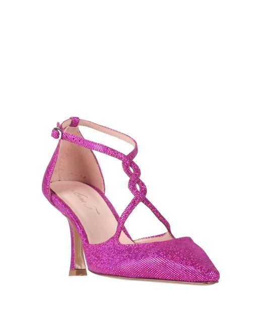 Anna F. Pink Fuchsia Pumps Leather