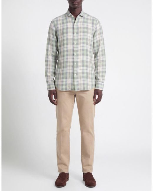 Savile Row Green Shirt Linen for men