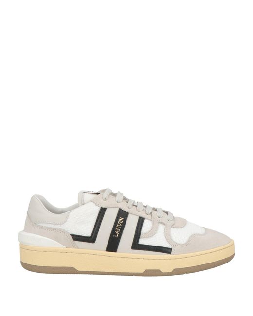 Lanvin White Sneakers Polyester, Calfskin for men