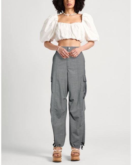 Department 5 Gray Pants Polyester, Virgin Wool, Elastane