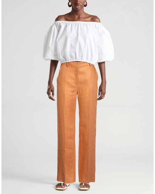 Antonelli Orange Pants Linen