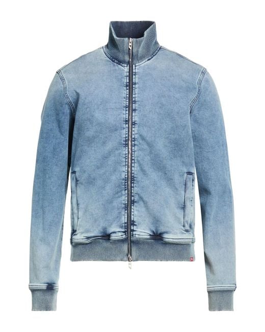 DIESEL Blue Denim Outerwear Cotton, Elastane for men