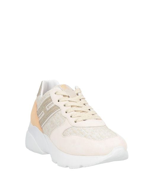 Hogan White Ivory Sneakers Leather, Textile Fibers