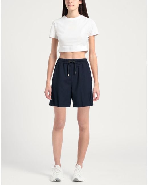 Pinko Blue Midnight Shorts & Bermuda Shorts Polyester, Wool, Elastane