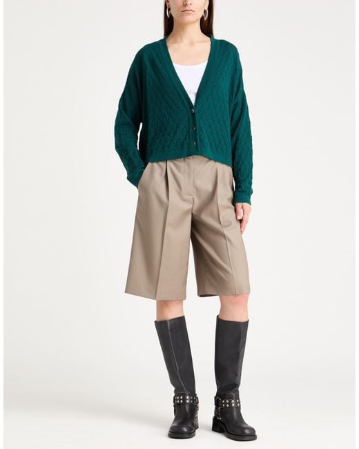 Kristina Ti Green Dark Cardigan Merino Wool