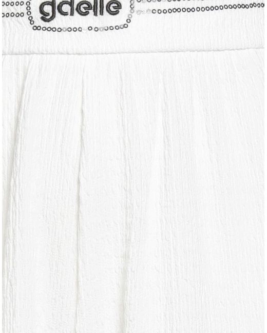 Gaelle Paris White Pants Polyester, Elastane