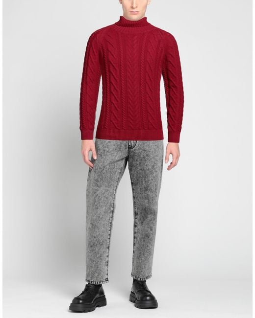 Moorer Red Turtleneck for men