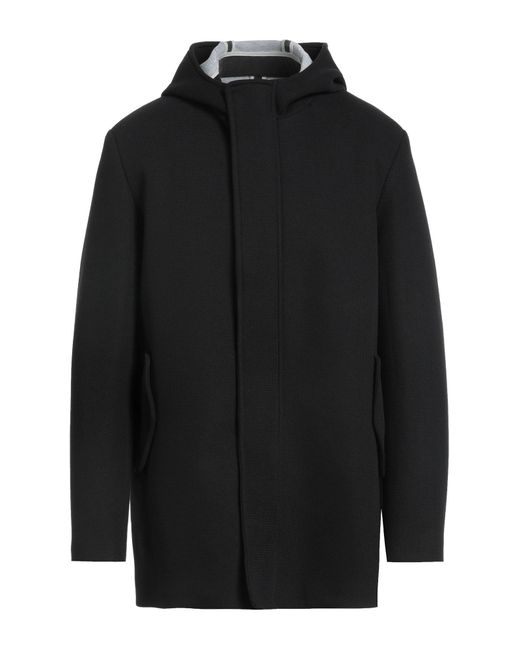 Massimo Rebecchi Black Coat Polyester, Viscose, Elastane for men