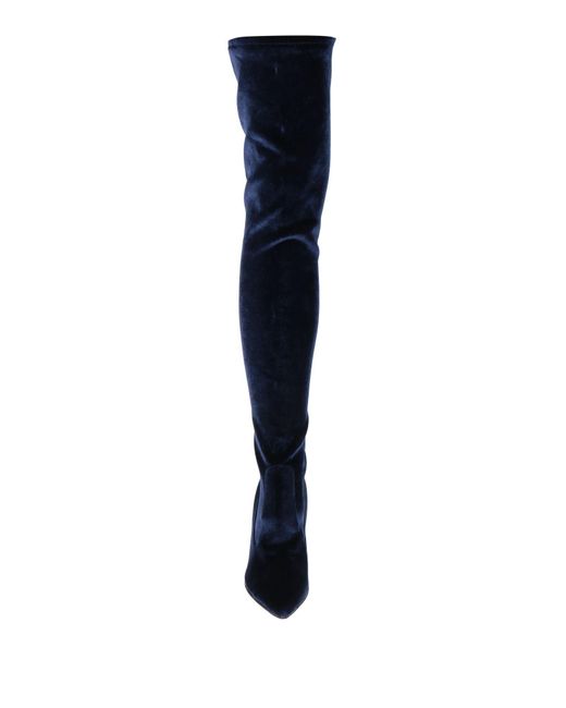 Rene Caovilla Blue Boot Textile Fibers