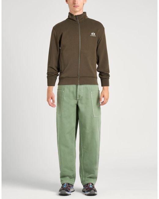 La Martina Green Military Sweatshirt Cotton, Polyester, Elastane for men
